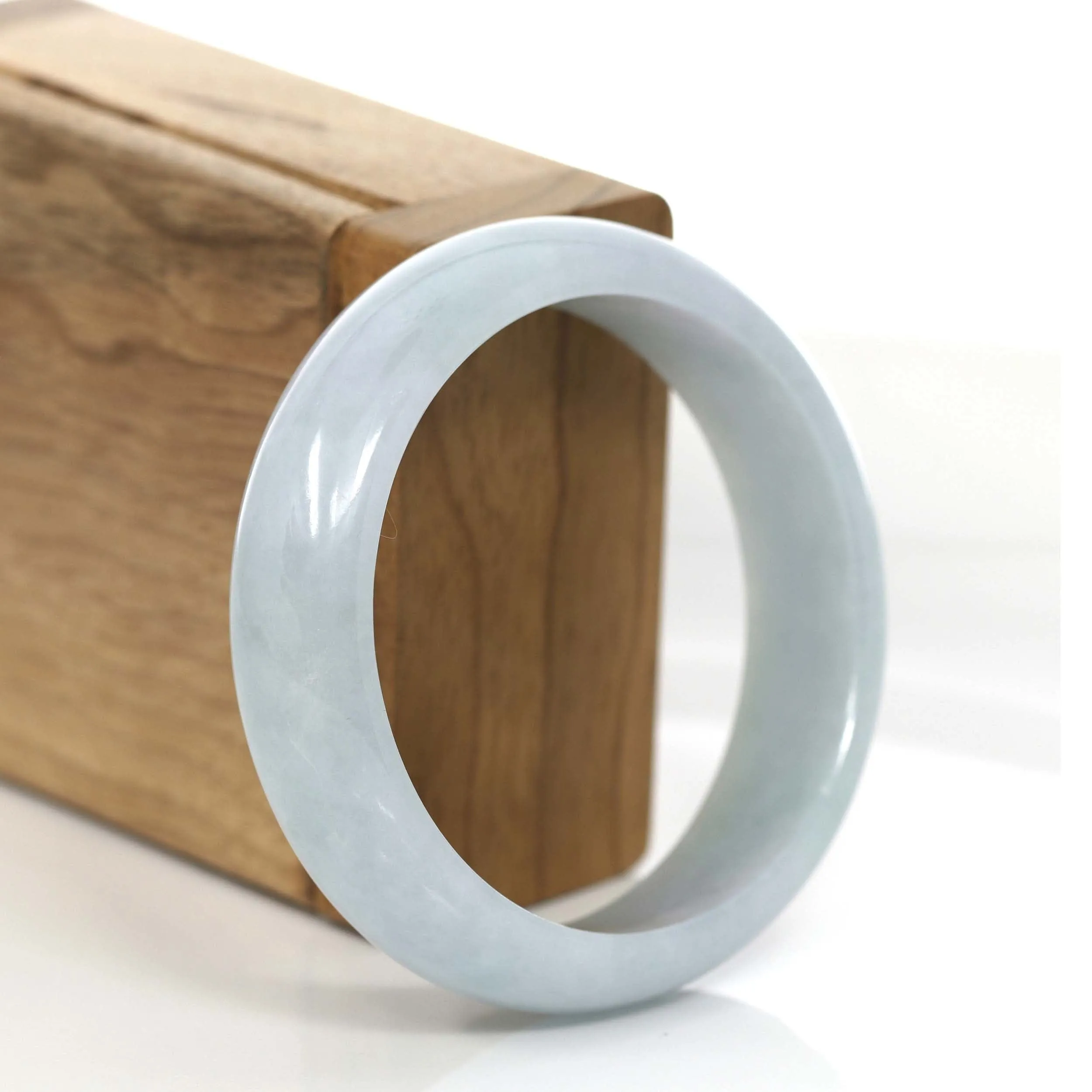 Lavender Natural Jadeite Jade Bangle (56.65 mm) #736