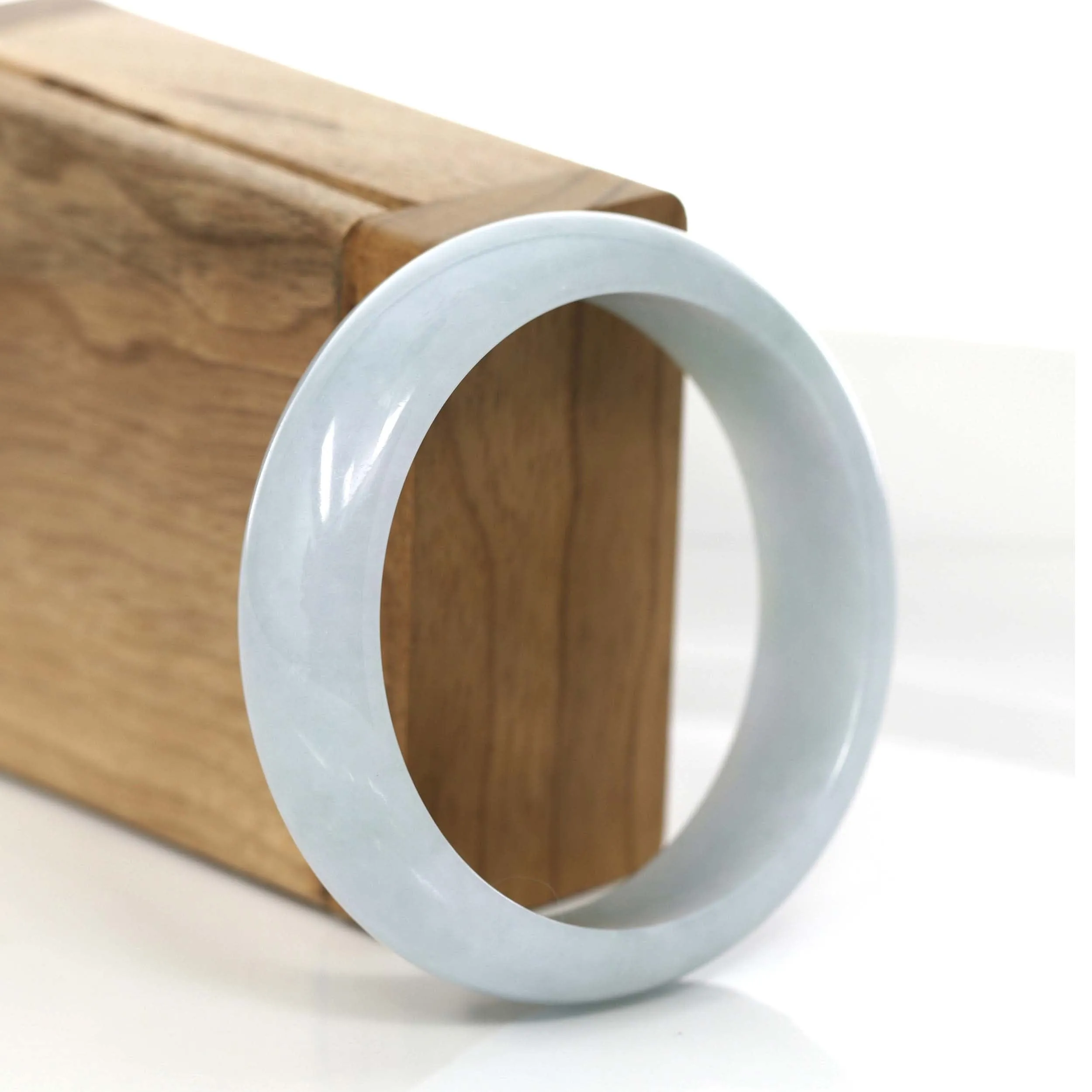Lavender Natural Jadeite Jade Bangle (56.65 mm) #736