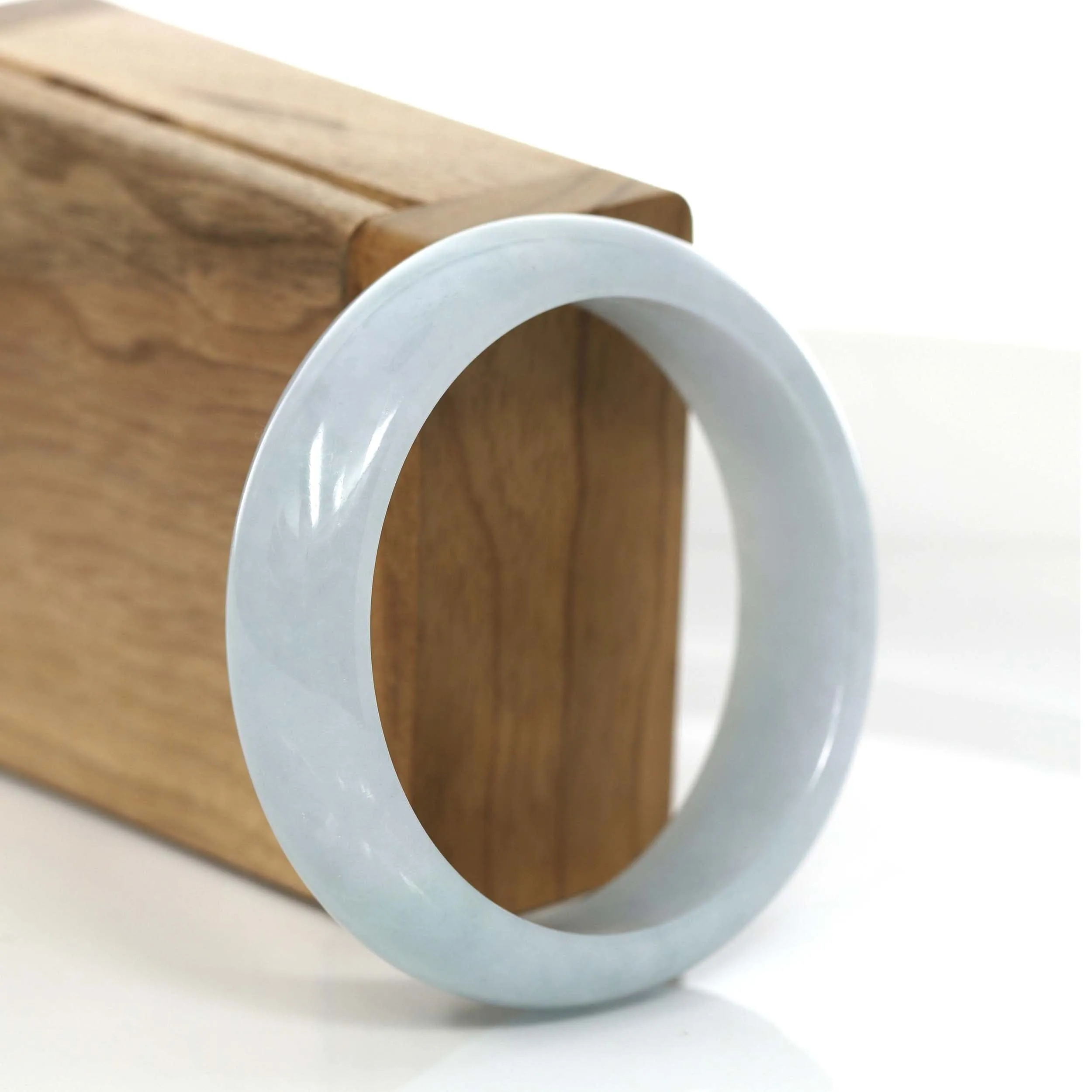 Lavender Natural Jadeite Jade Bangle (56.65 mm) #736