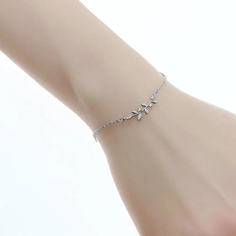 Leaf Cubic Zirconia Bracelet