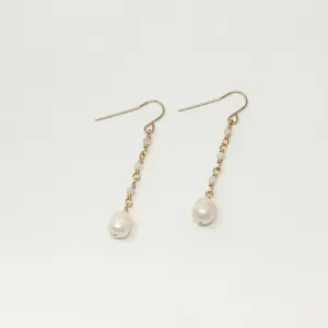 Leona Beaded Pearl Drop Earrings