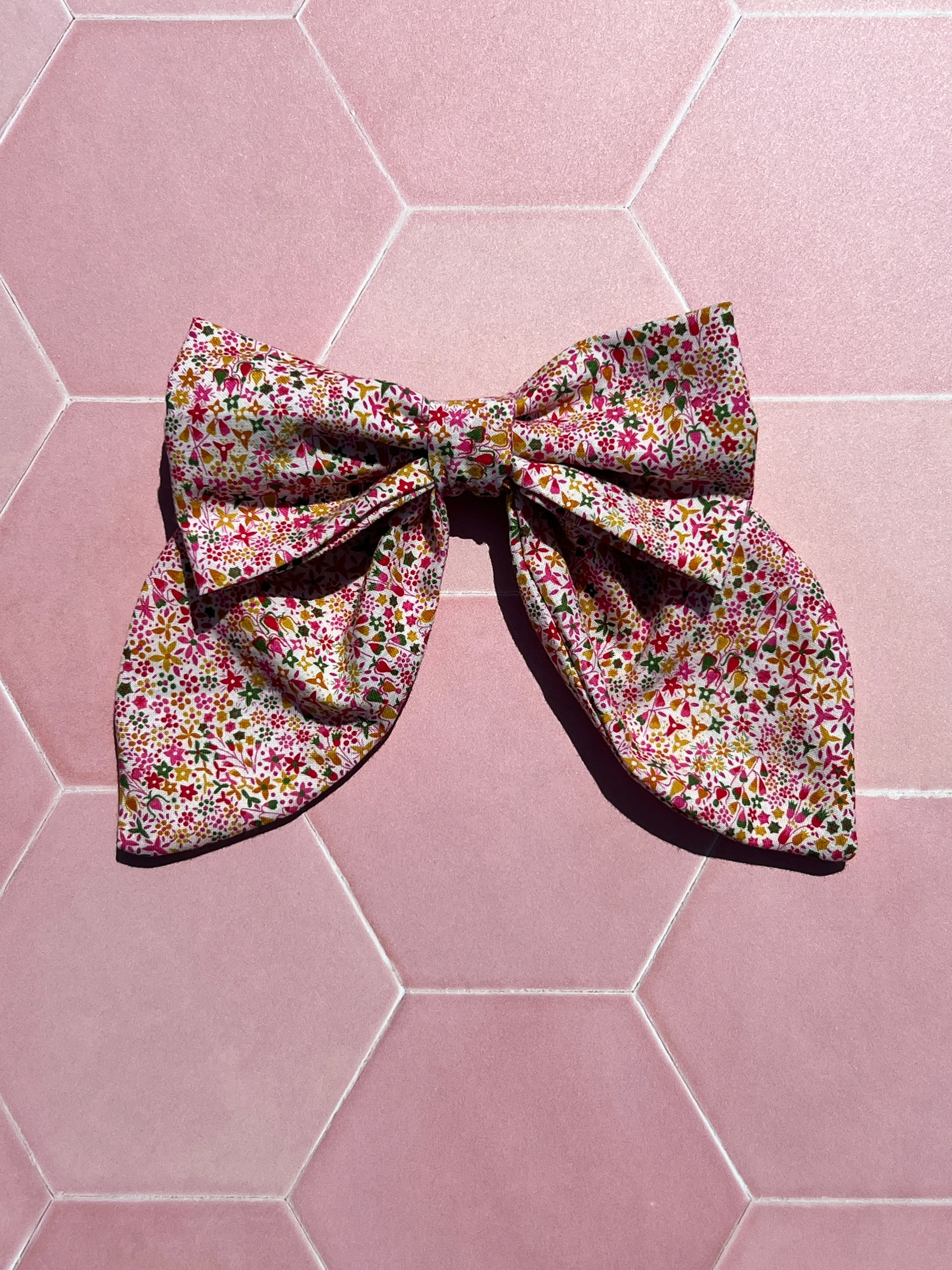 Liberty Ditsy Long Tail Hair Bow