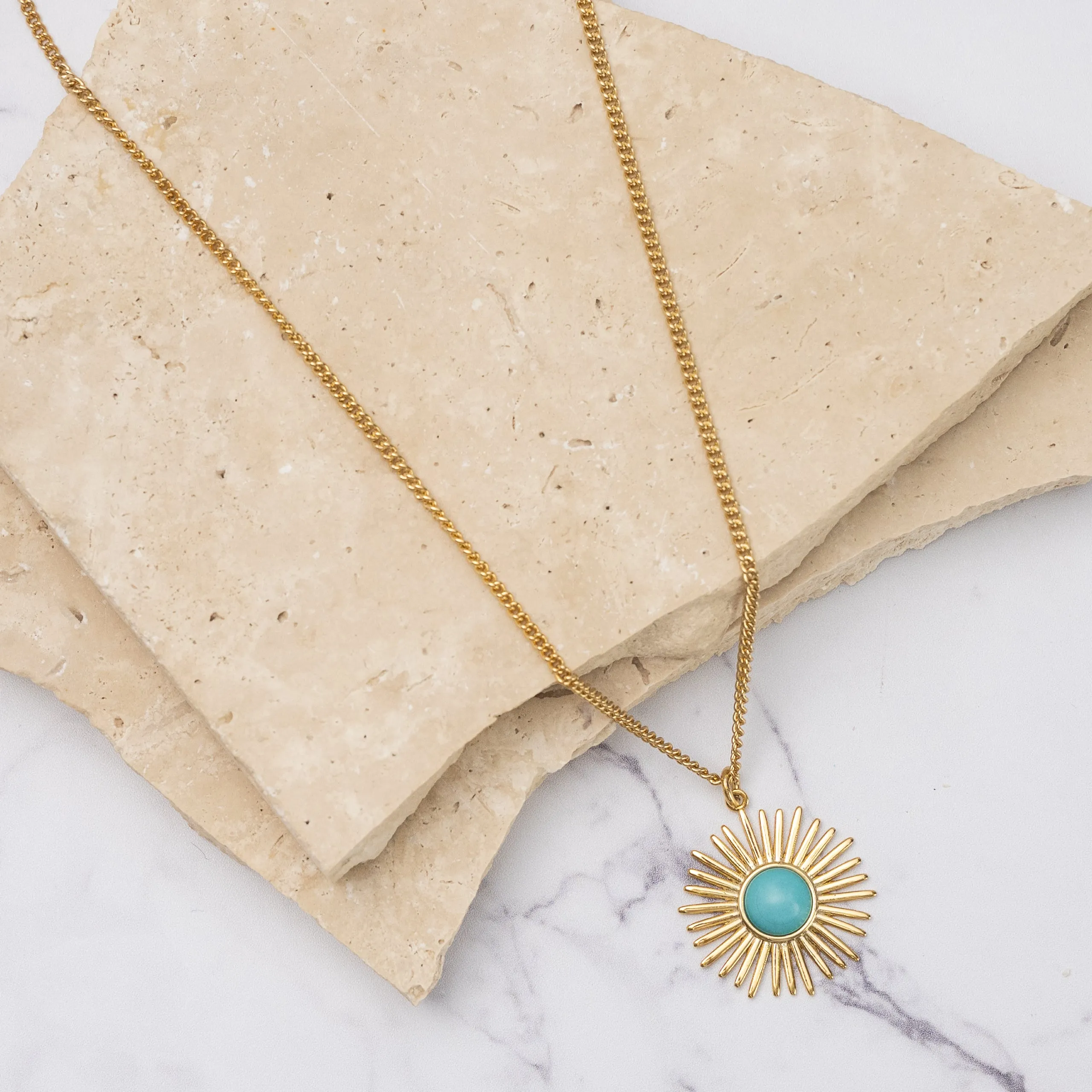 Lisa 14k gold plated turquoise necklace