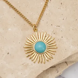 Lisa 14k gold plated turquoise necklace