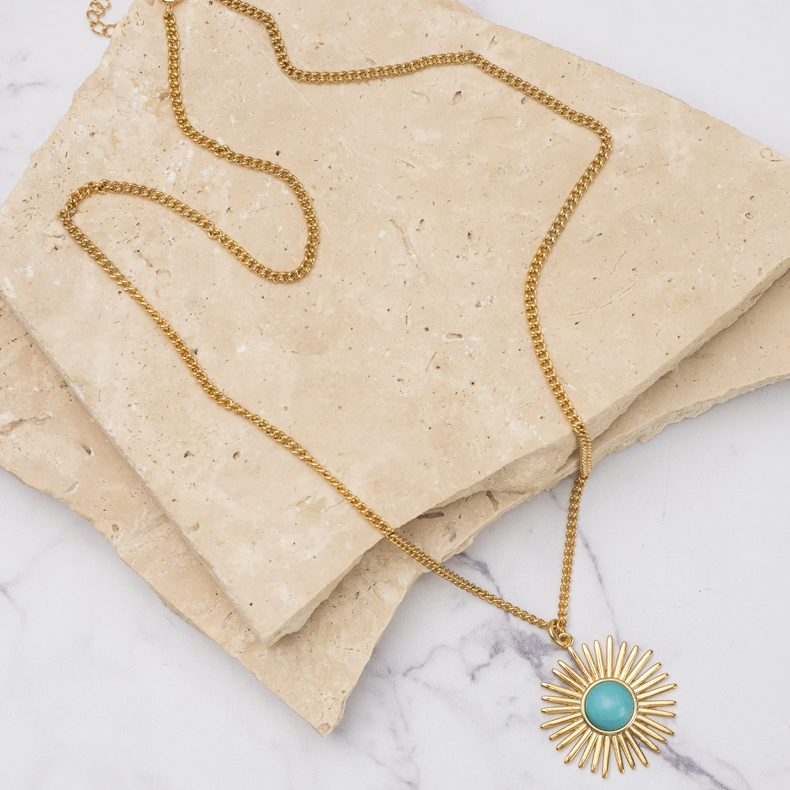 Lisa 14k gold plated turquoise necklace