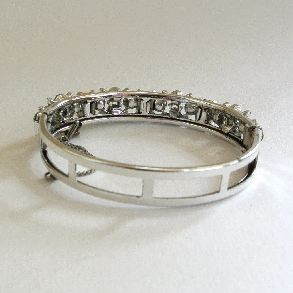 Lisner Green Rhinestone Bangle Bracelet