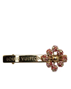 Louis Vuitton Gold Crystal Flower Hair Clip