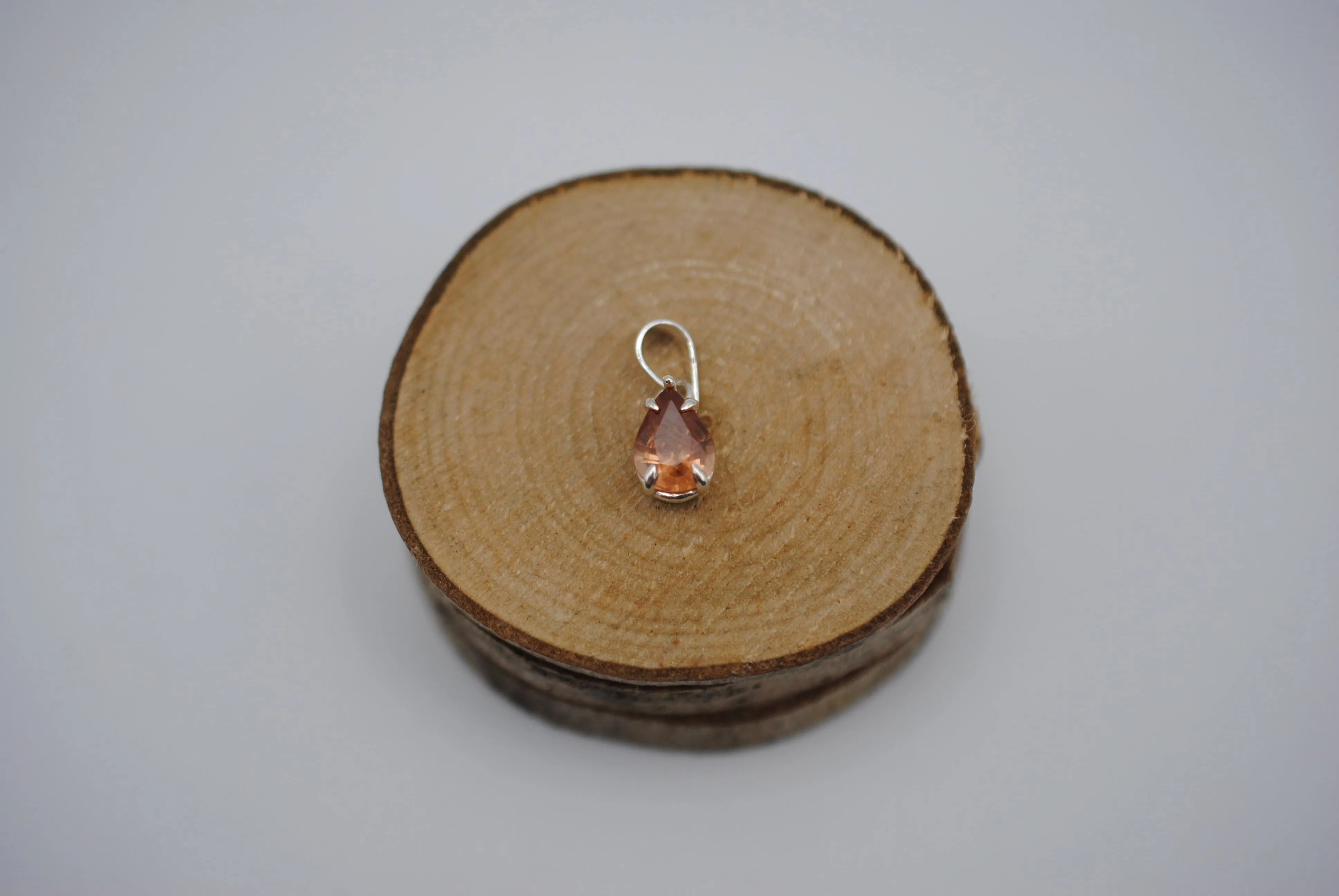 Malaia Garnet Necklace: Pear Cut, Silver Setting, Cable Chain