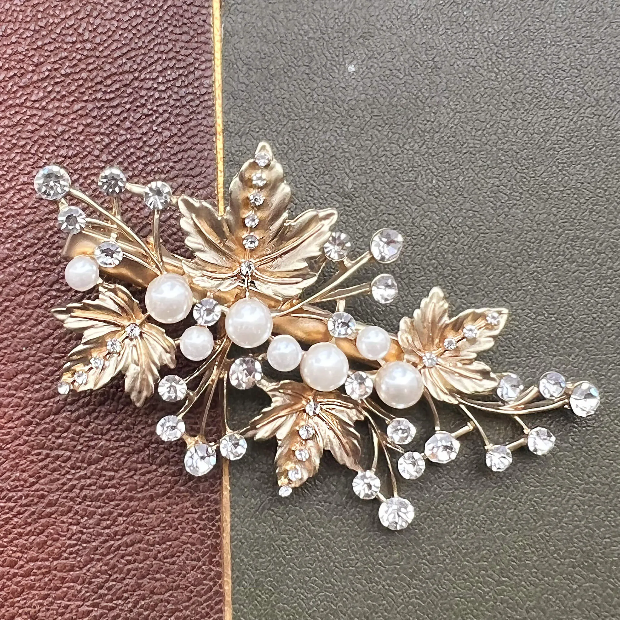 Maple, Gold Leaf Hair Clip