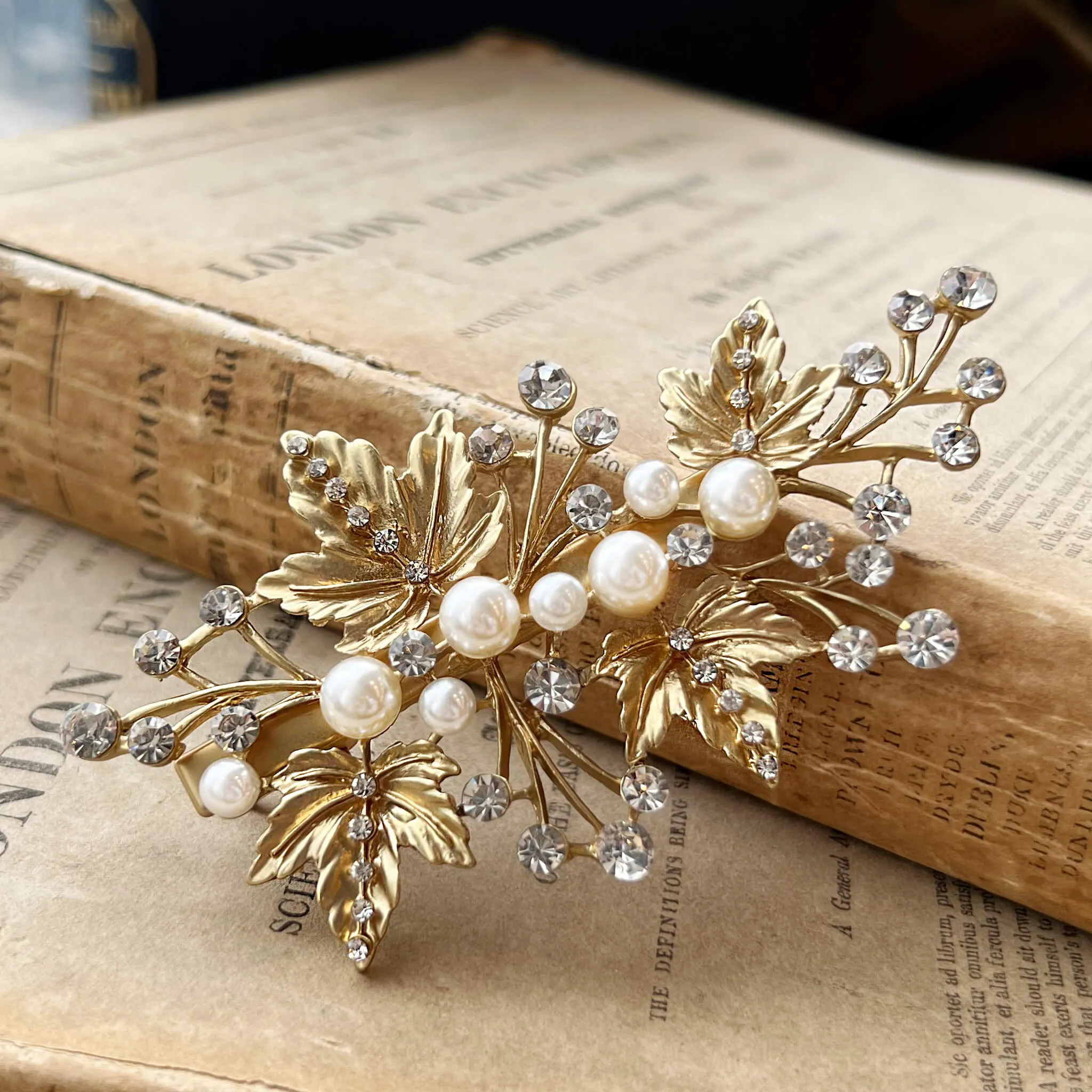 Maple, Gold Leaf Hair Clip