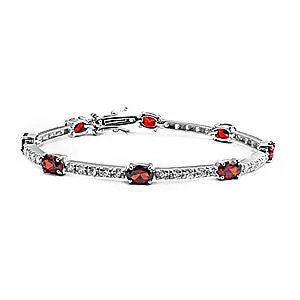 Marissa: Glamorous 10.3ct Garnet & Russian CZ Tennis Bracelet