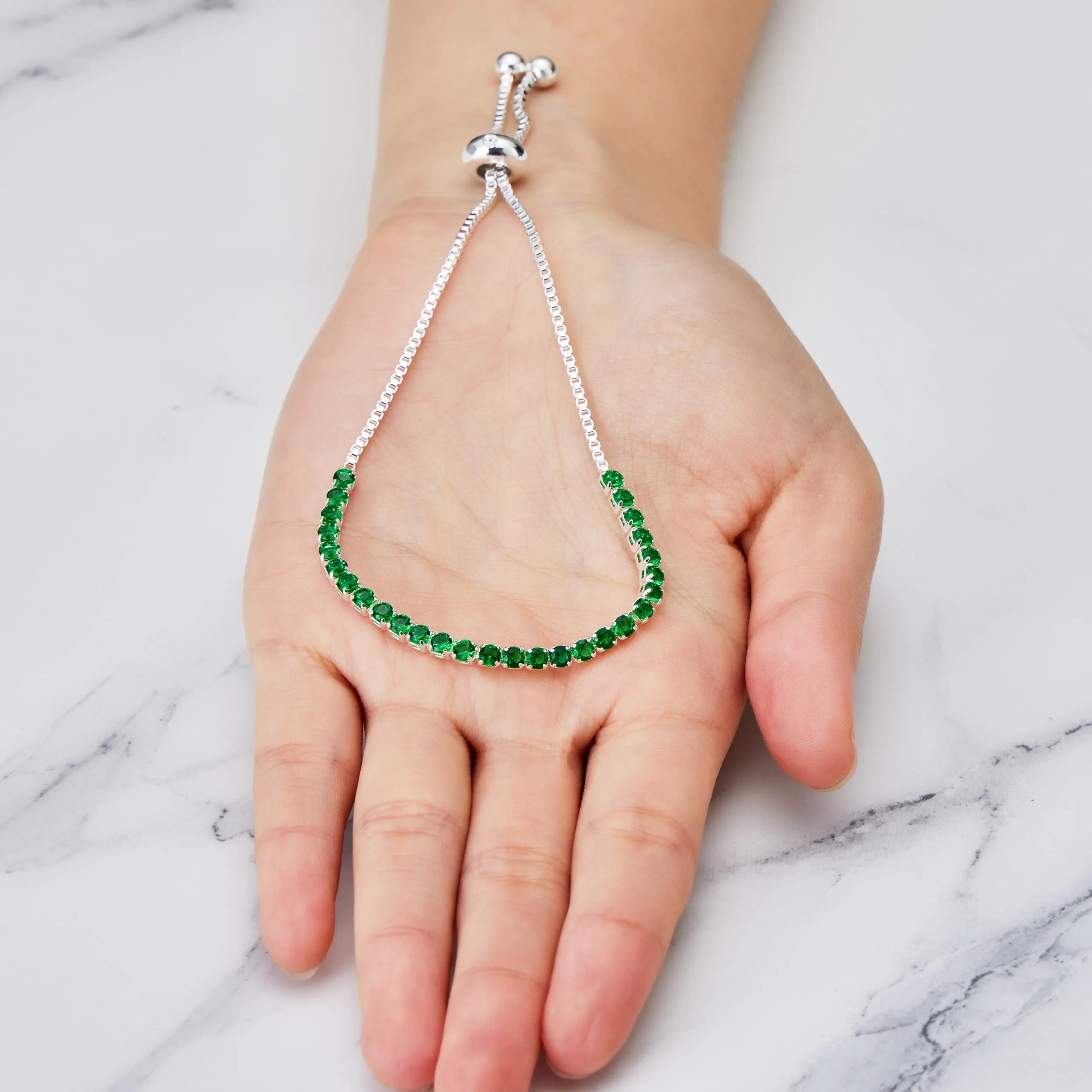 May Birthstone Friendship Bracelet with Emerald Zircondia® Crystals