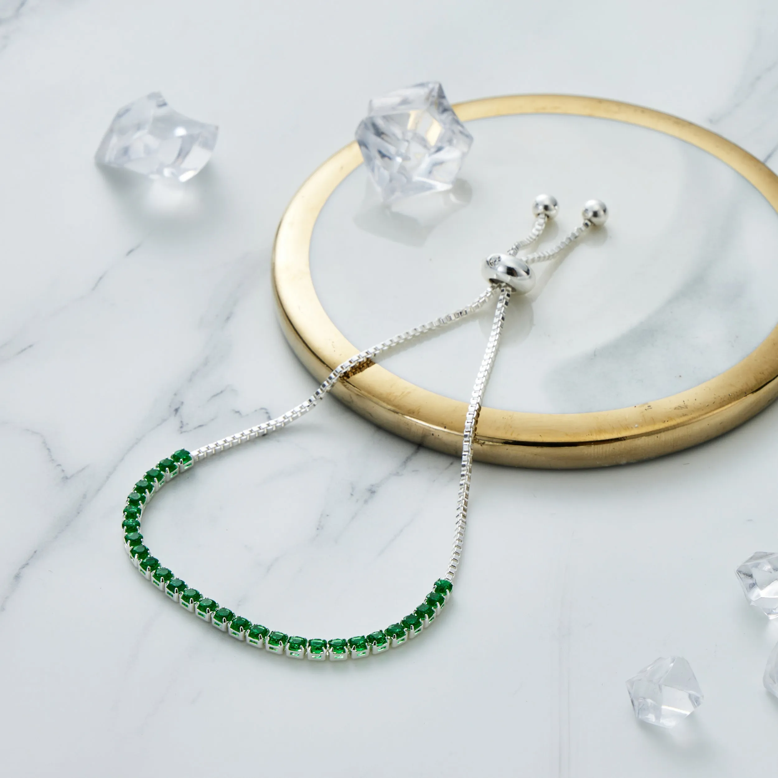 May Birthstone Friendship Bracelet with Emerald Zircondia® Crystals