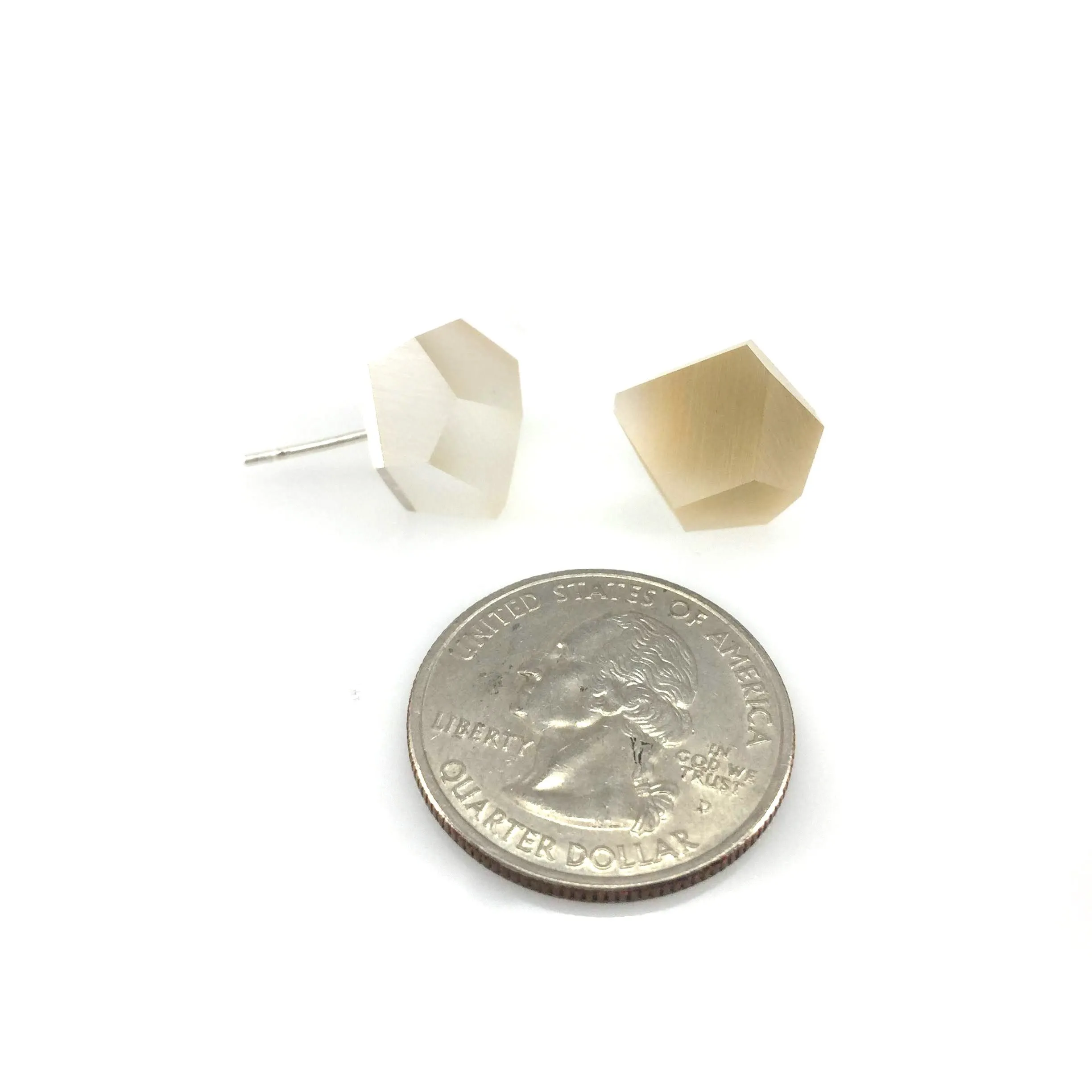 Medium Citrine Crystal Stud