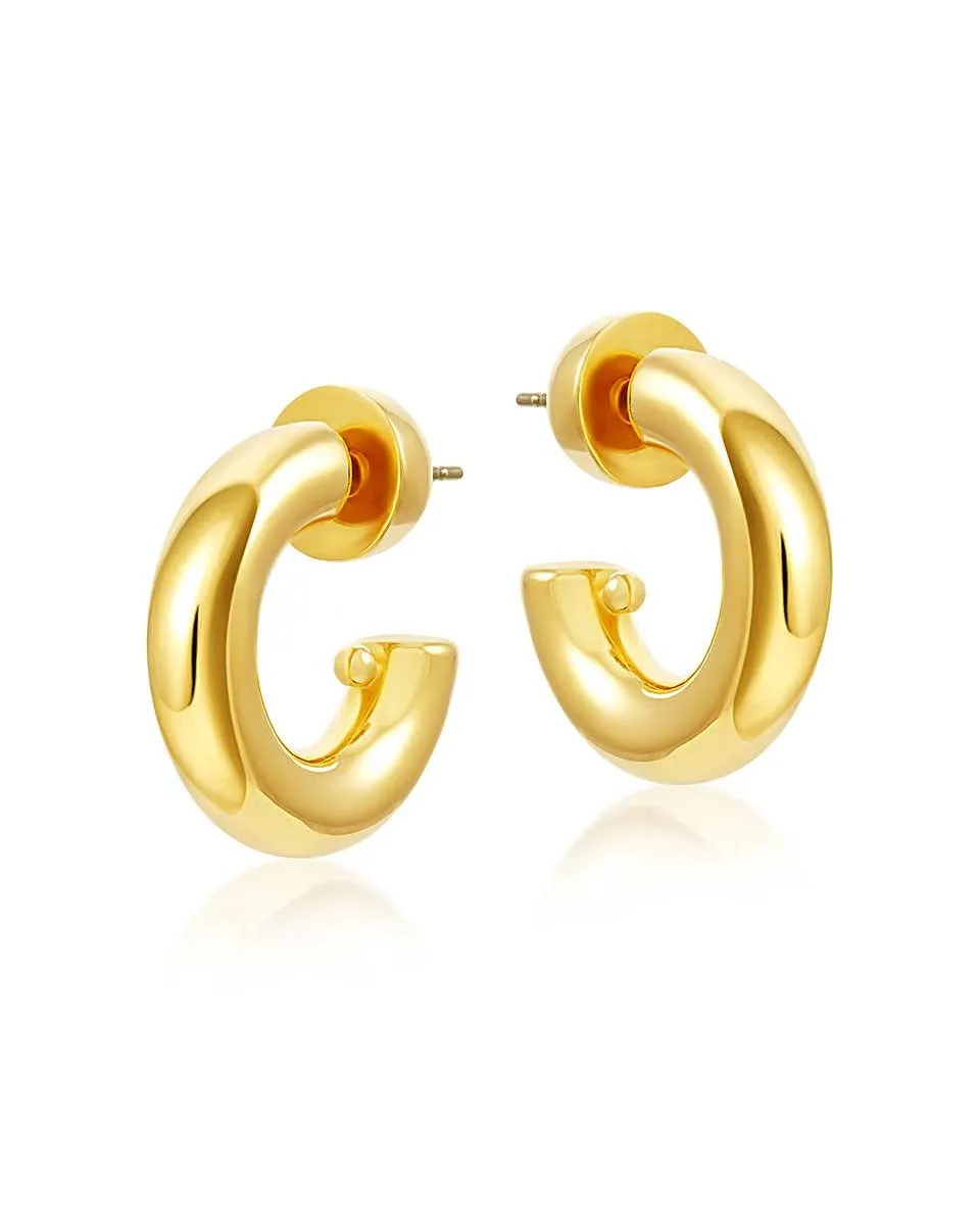MEDIUM GOLD HOOP EARRINGS