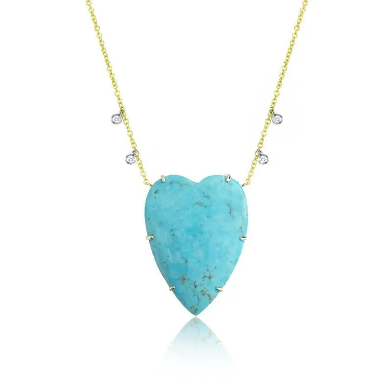 Meira T Turquoise  & Diamond Heart Necklace