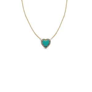 Mini 14k Turquoise Heart Necklace