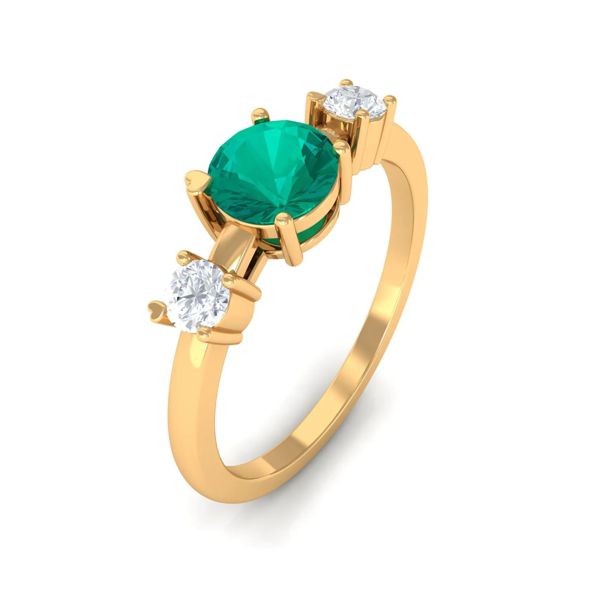 Minimal Promise Ring with Emerald and Diamond