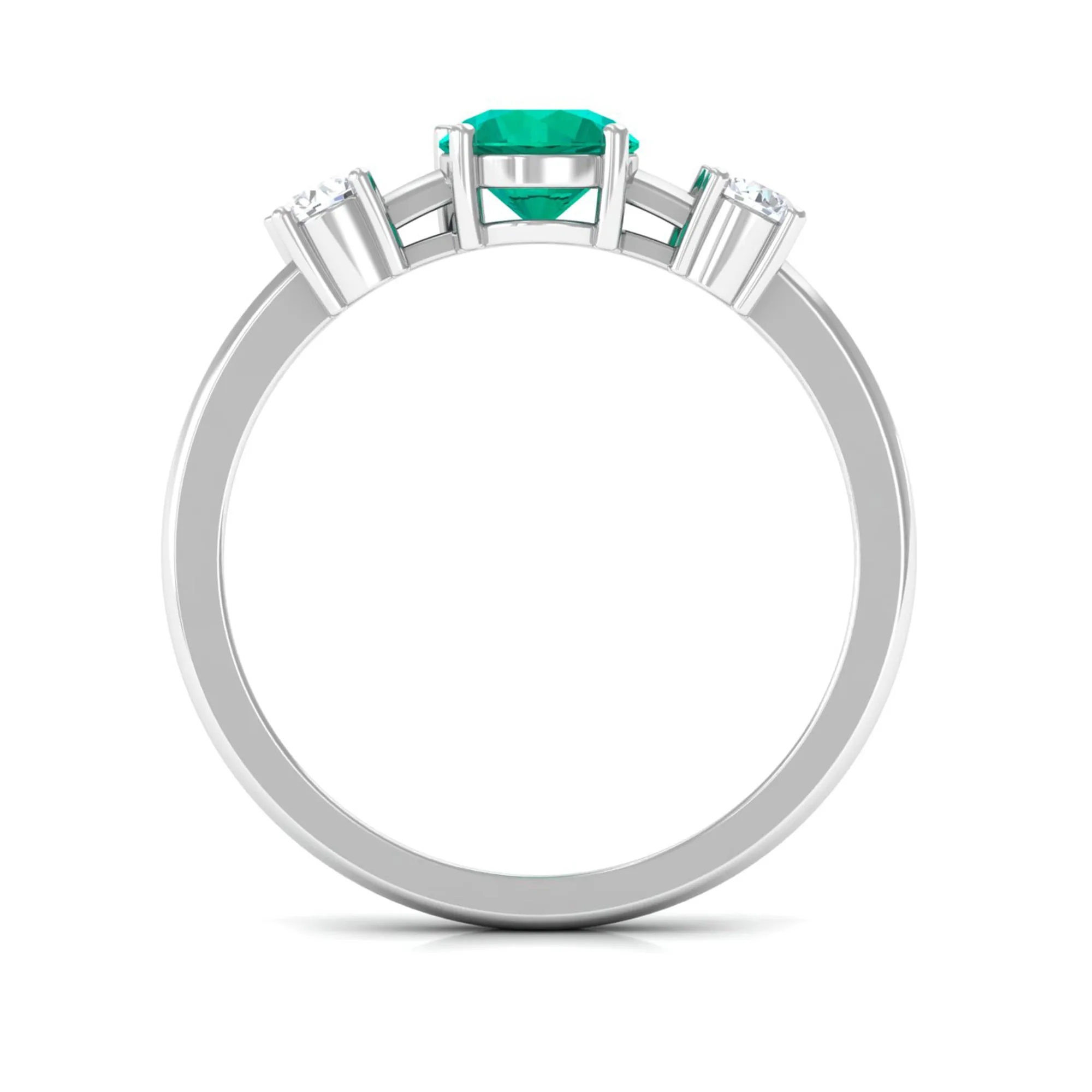 Minimal Promise Ring with Emerald and Diamond
