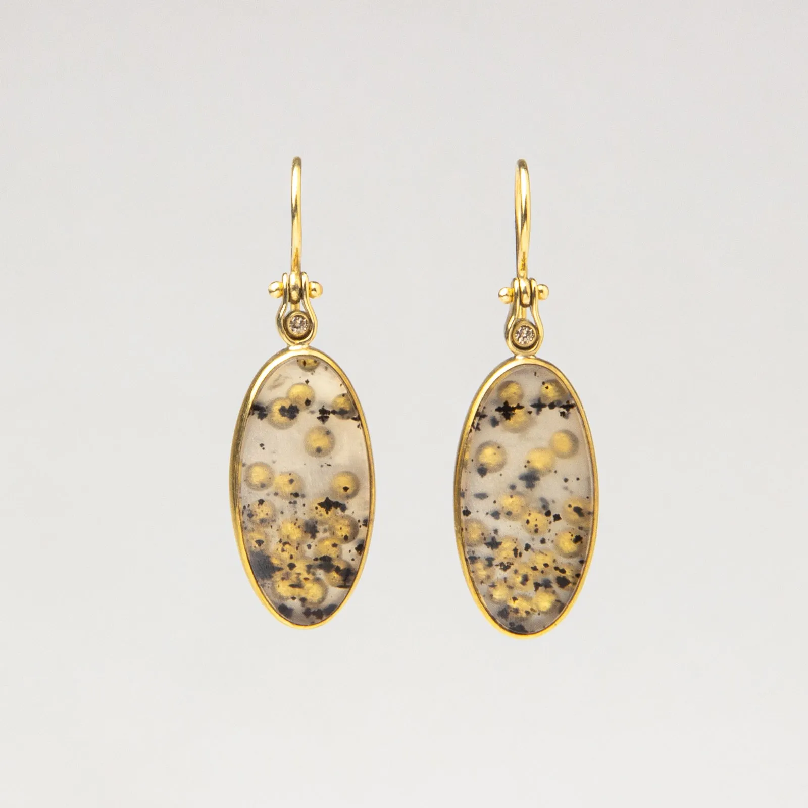 Montana agate & diamond drop earrings