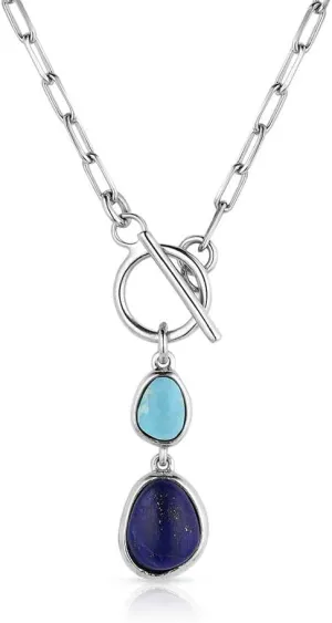 Montana Silversmiths Nature's Obsession Turquoise and Lapis Pendant Toggle Closure 20" Necklace