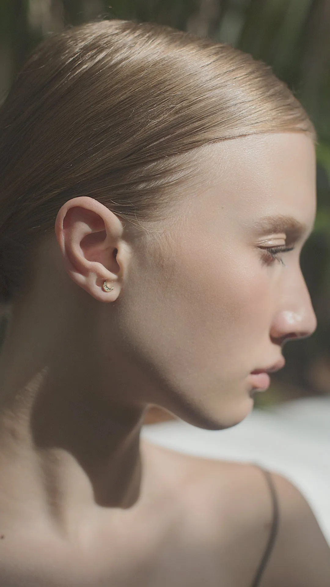 Moon Stud 18K Gold Vermeil
