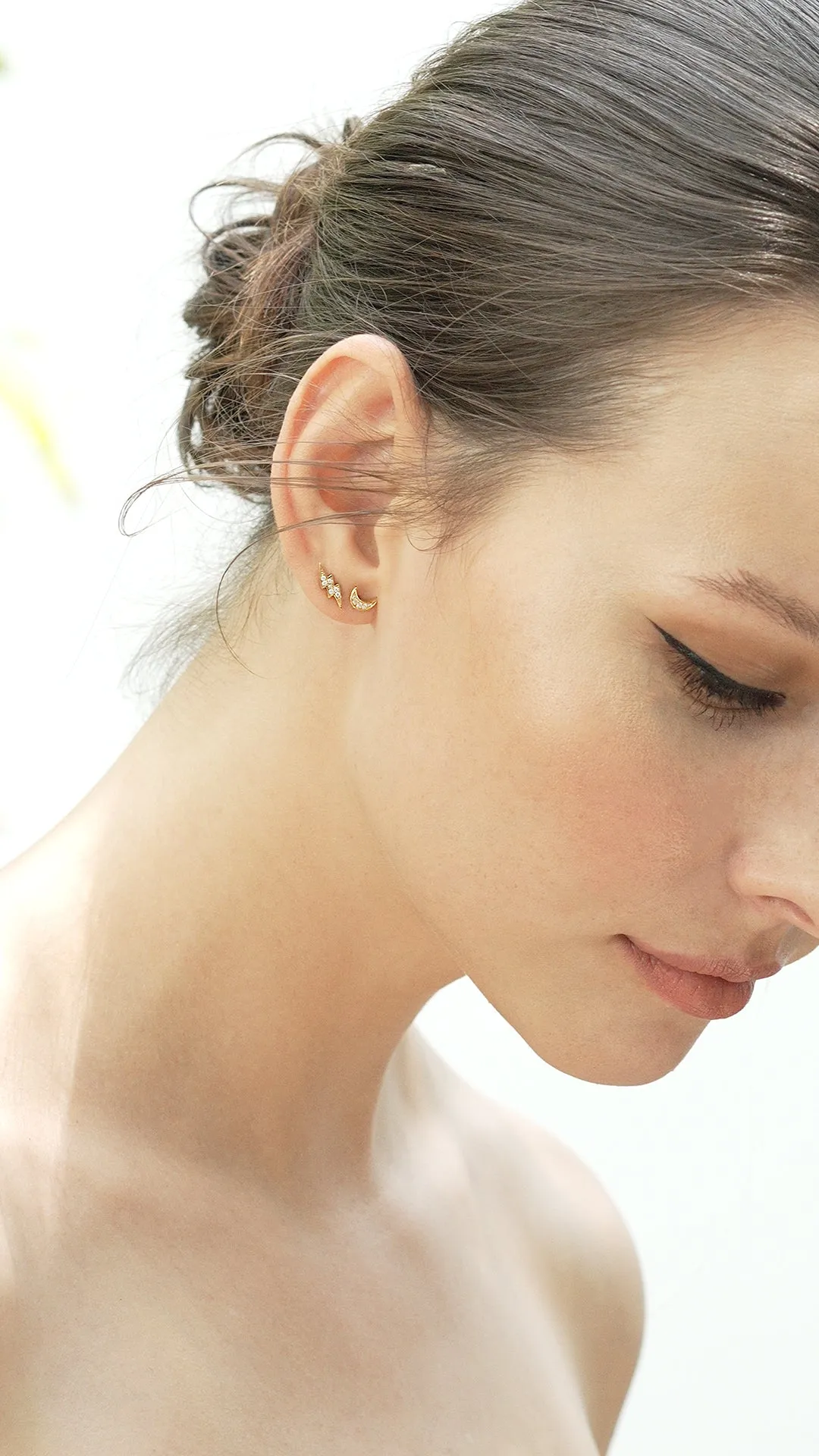 Moon Stud 18K Gold Vermeil