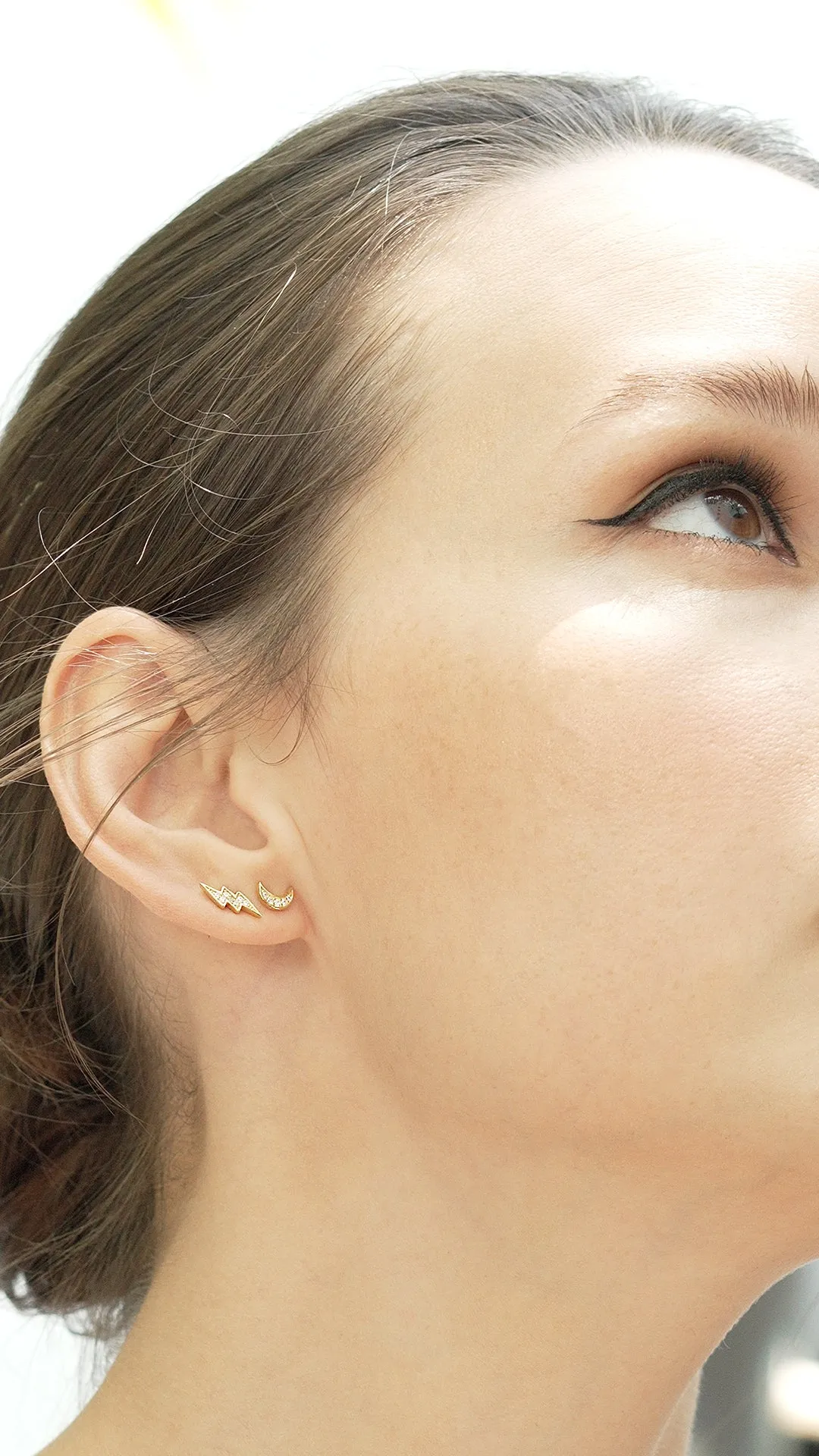 Moon Stud 18K Gold Vermeil