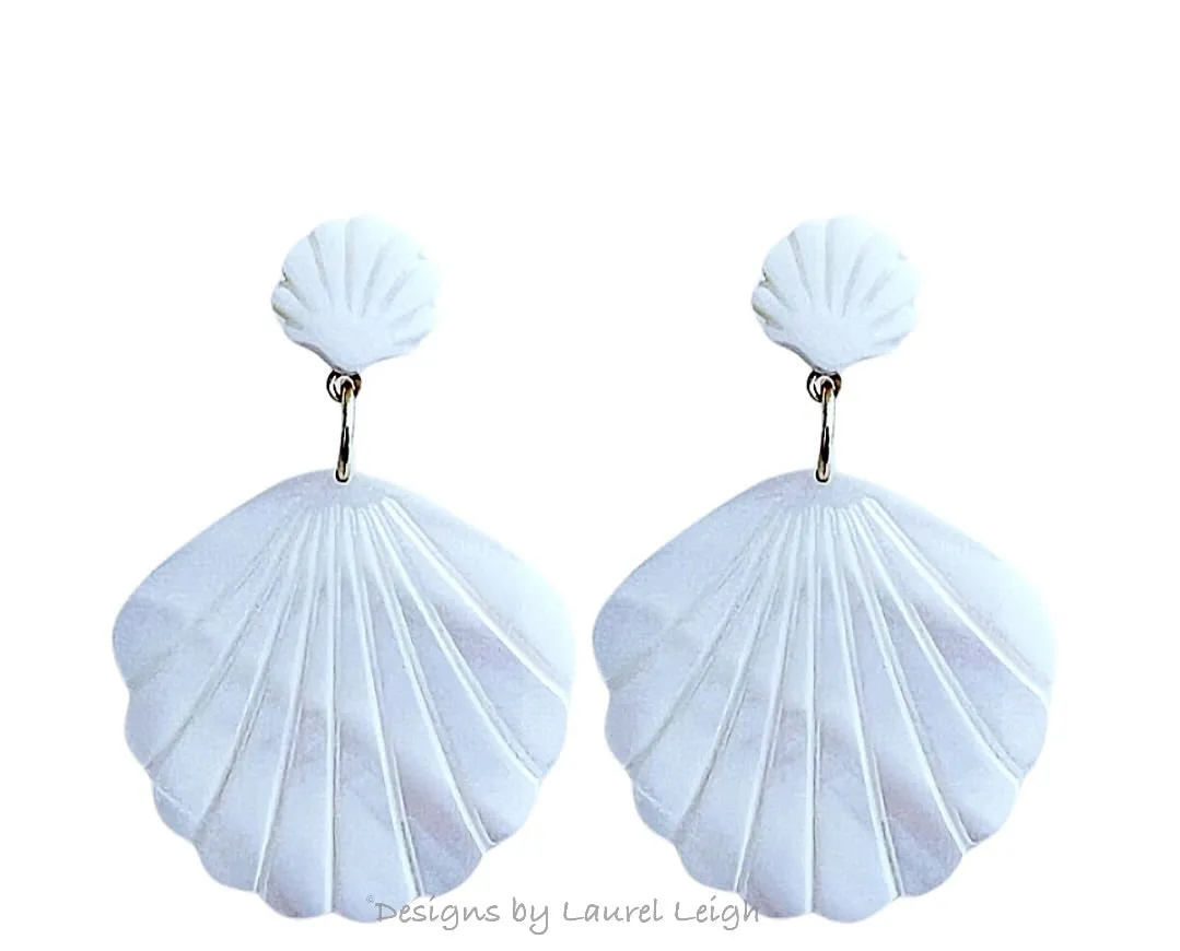 Mother of Pearl Double Shell Earrings