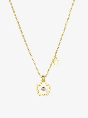 Mother Of Pearl Flower Necklace