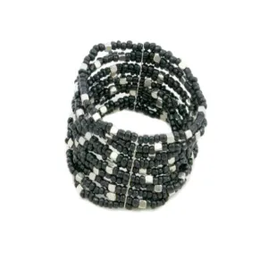 MULTI STRAND STRETCH CUFF BLACELET