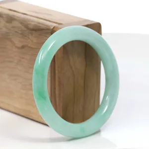 Natural Burmese Apple Green Jadeite Jade Bangle Bracelet (52.59mm) #T048