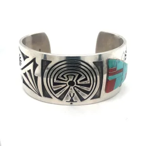 Navajo Sterling Sterling Silver Bracelet By Calvin Peterson at Regard Jewelry in Austin, Texas