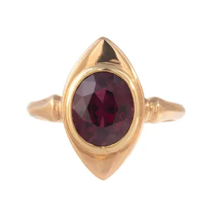 Navette Style Ring with Garnet