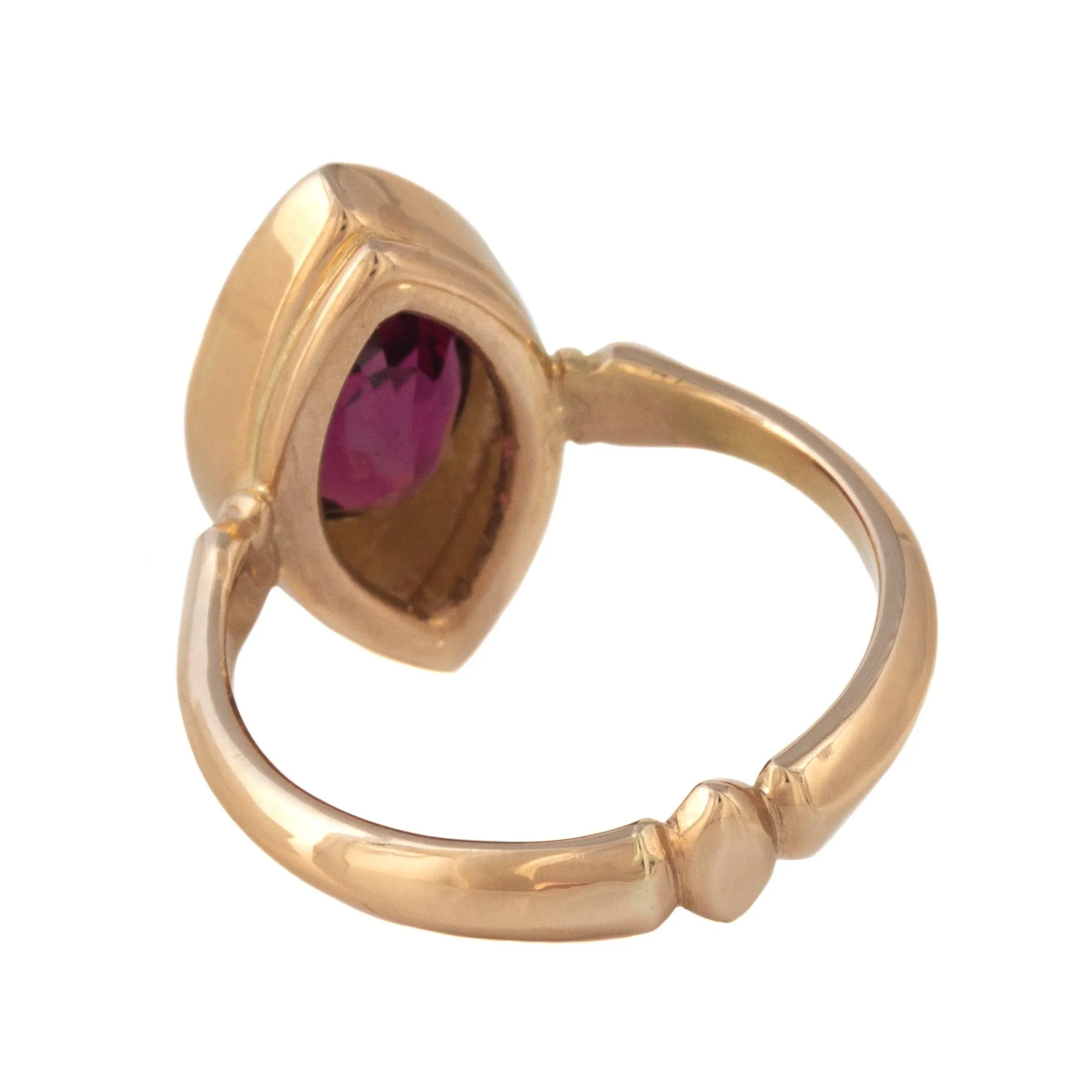 Navette Style Ring with Garnet