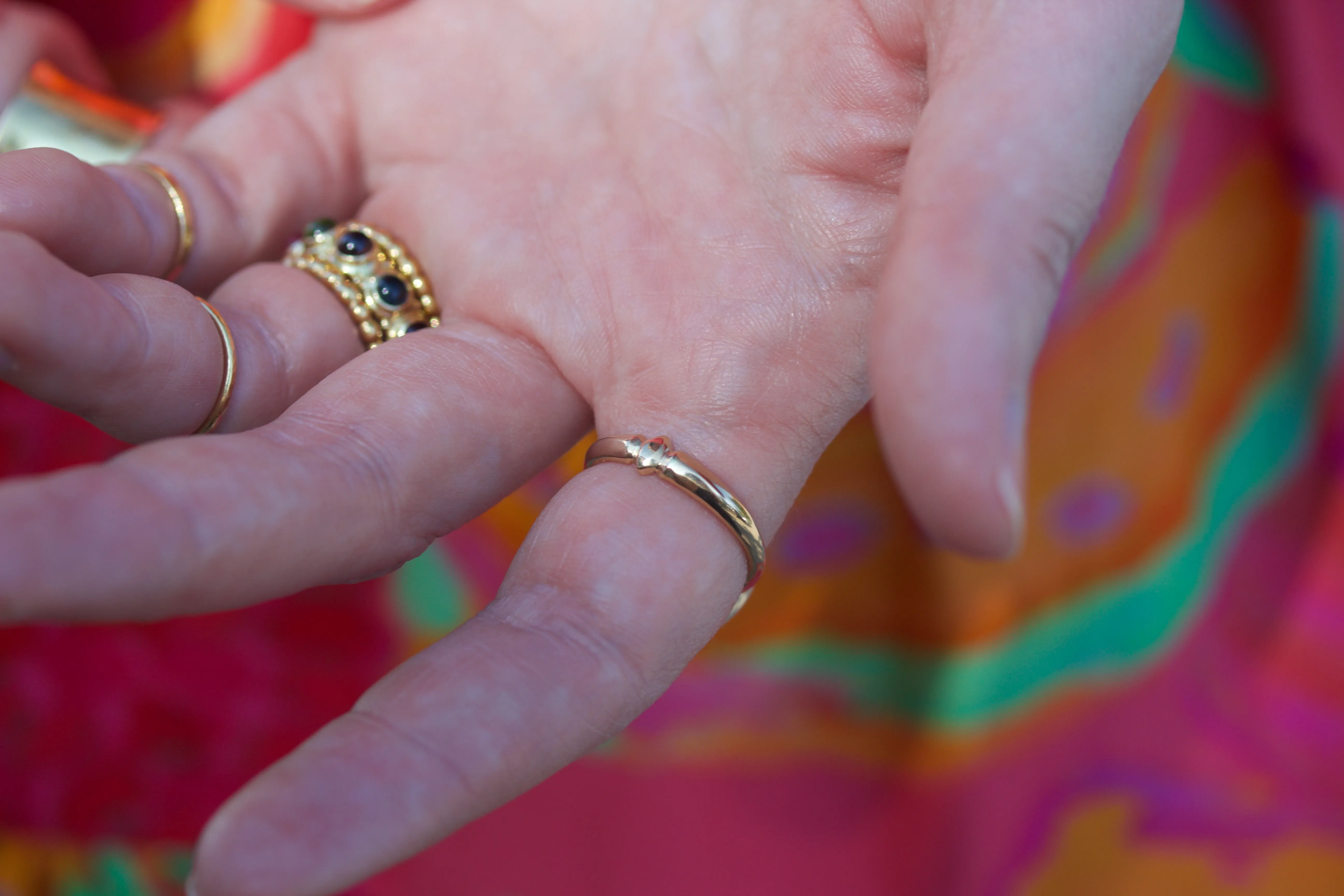 Navette Style Ring with Garnet