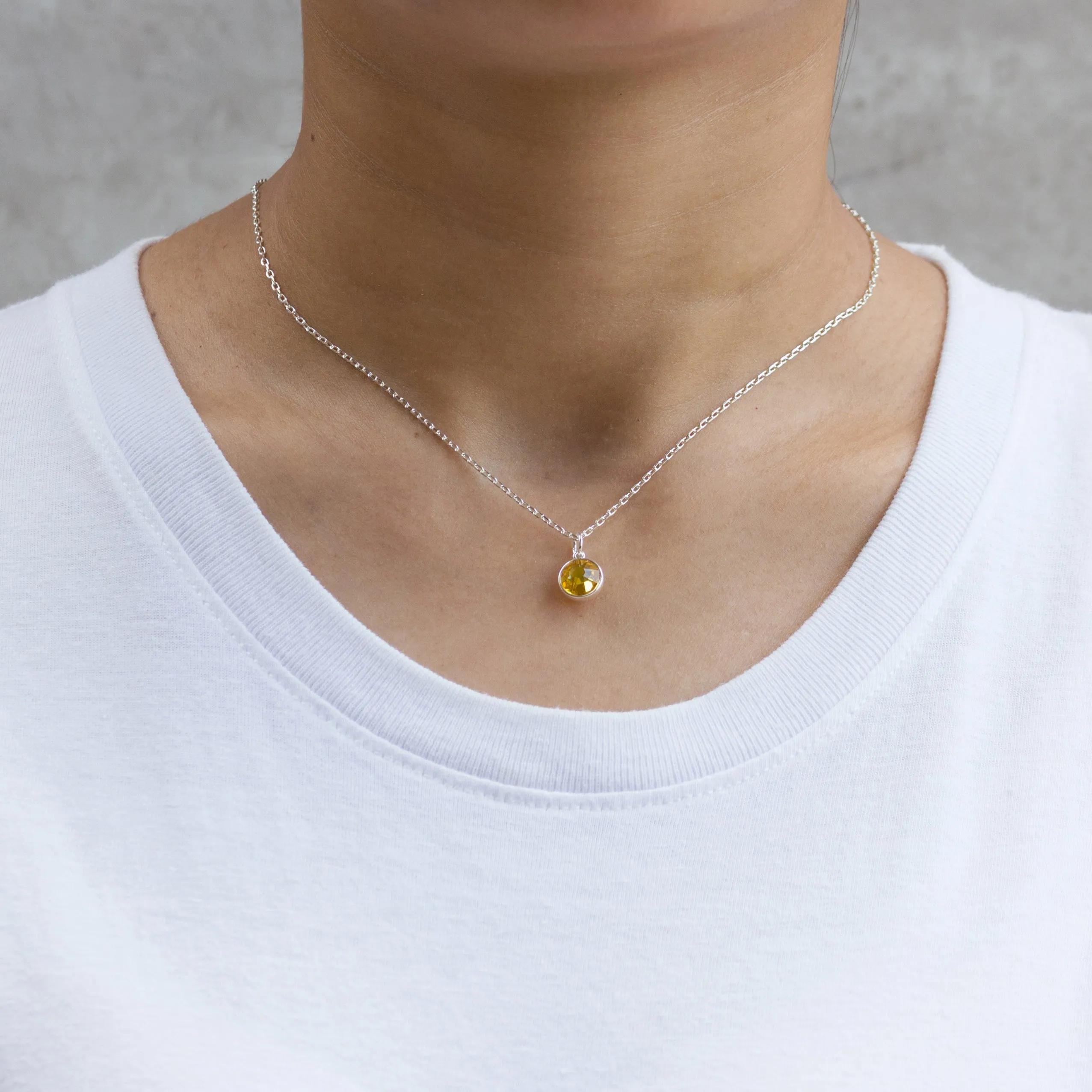 November (Topaz) Birthstone Necklace & Earrings Set Created with Zircondia® Crystals