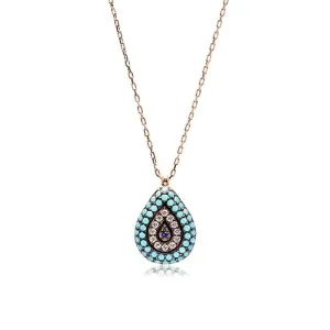 OLIVETA TURQUOISE EVIL EYE NECKLACE