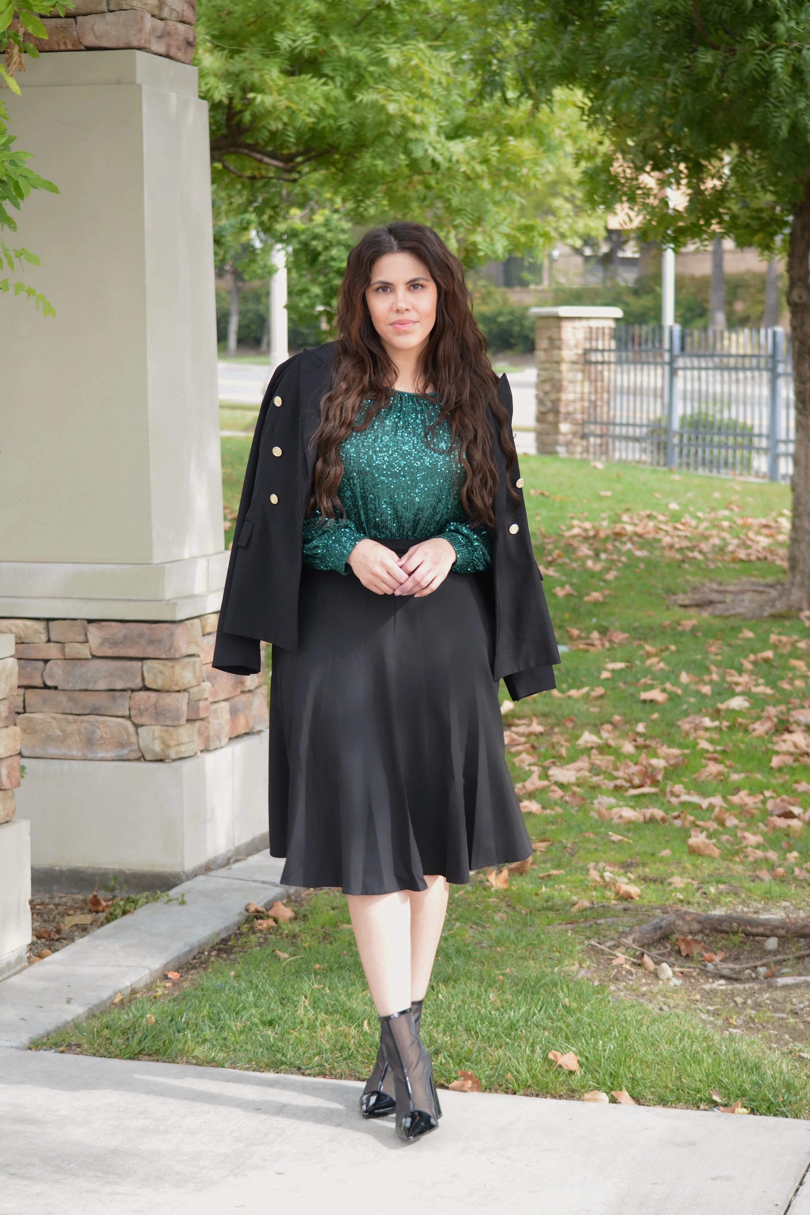 Orla Emerald Green Sequin Top
