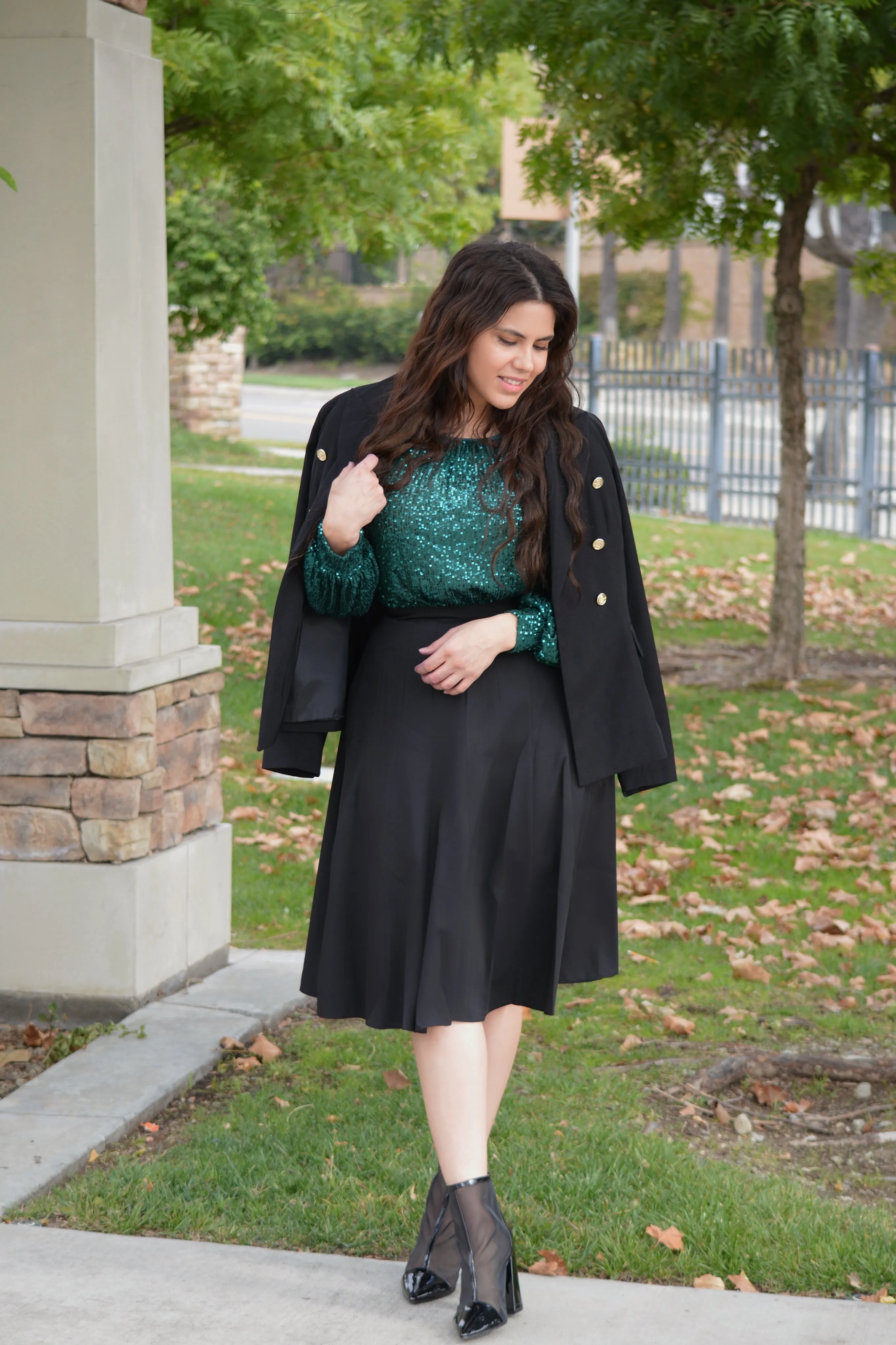 Orla Emerald Green Sequin Top