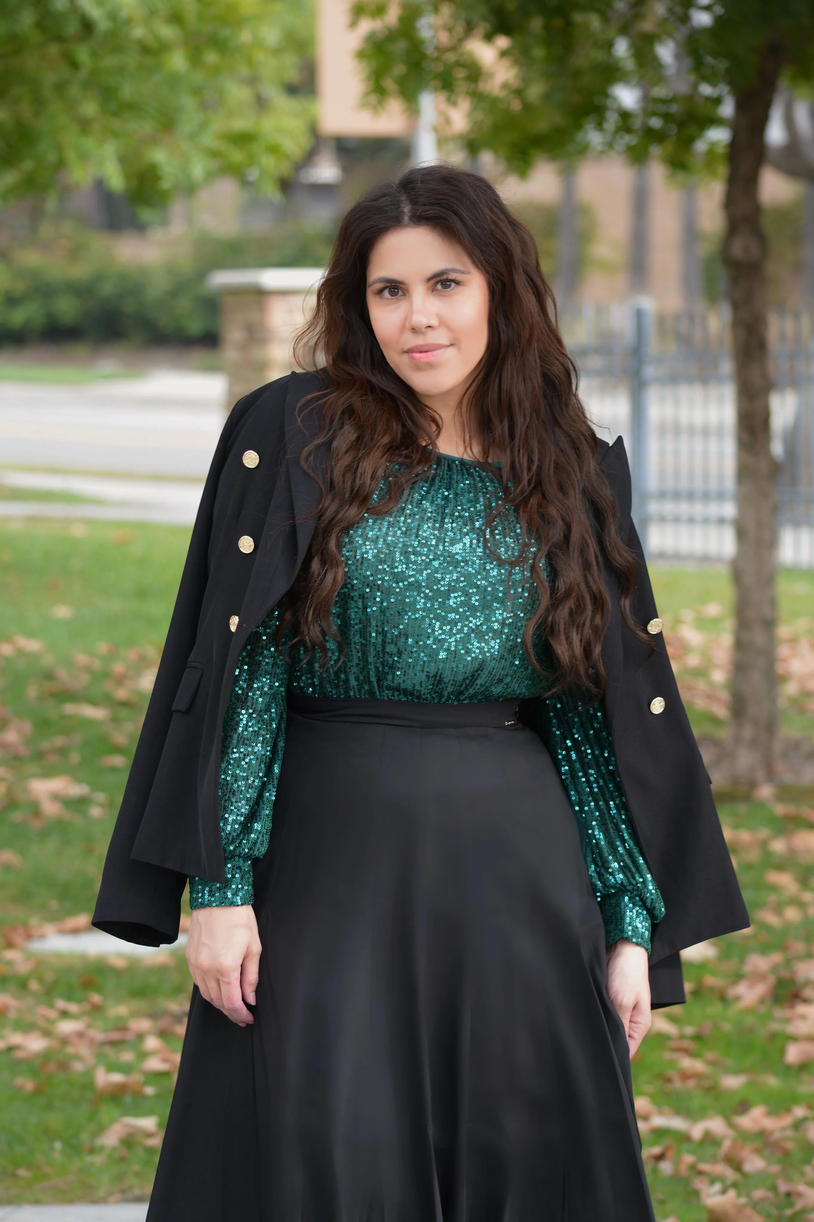 Orla Emerald Green Sequin Top