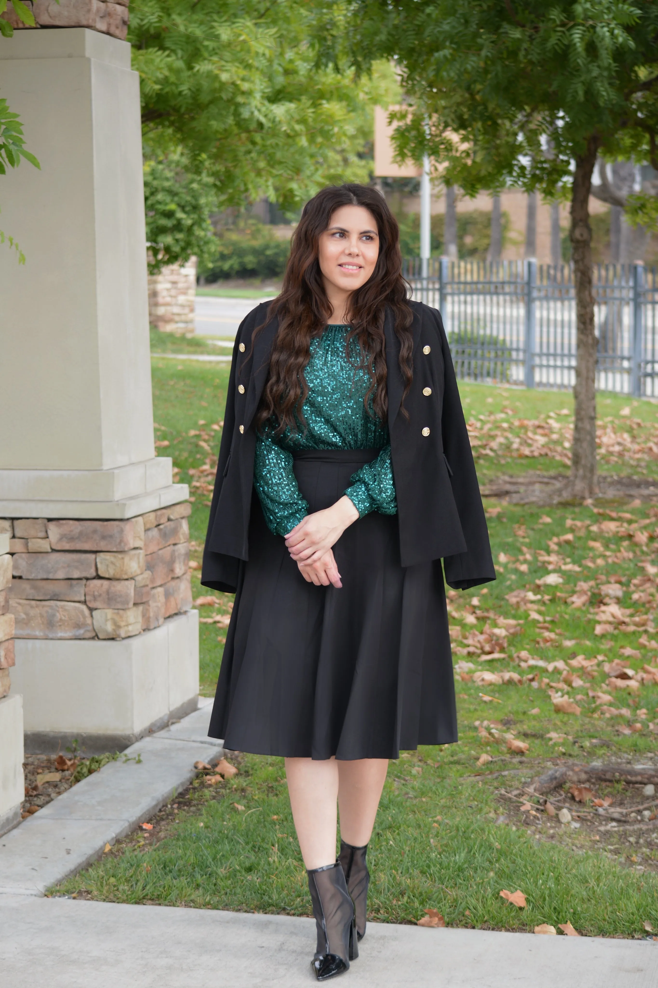 Orla Emerald Green Sequin Top
