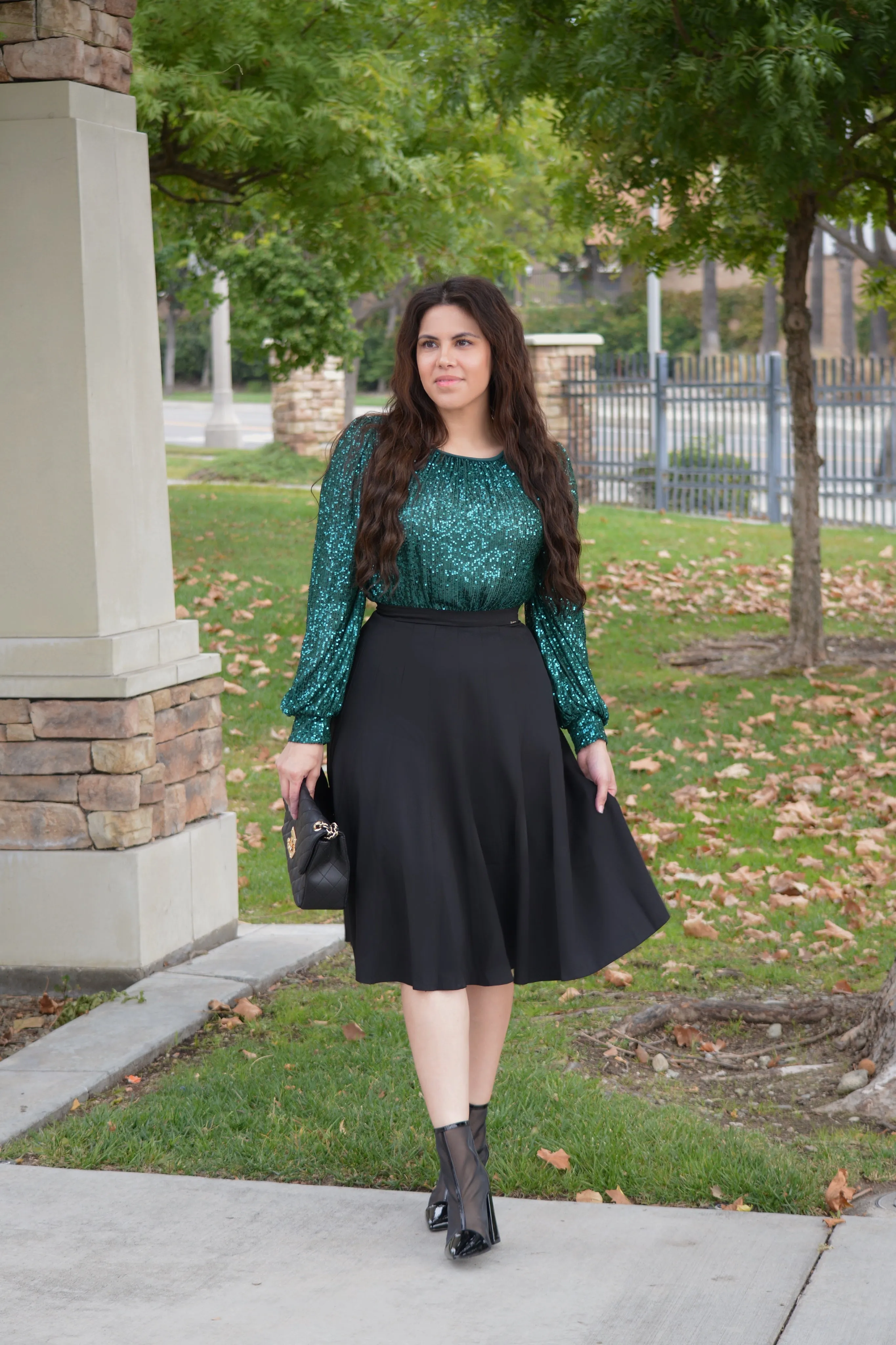 Orla Emerald Green Sequin Top