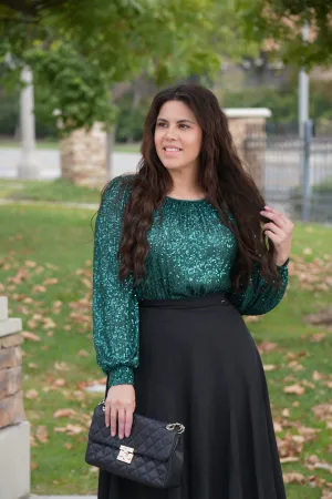 Orla Emerald Green Sequin Top