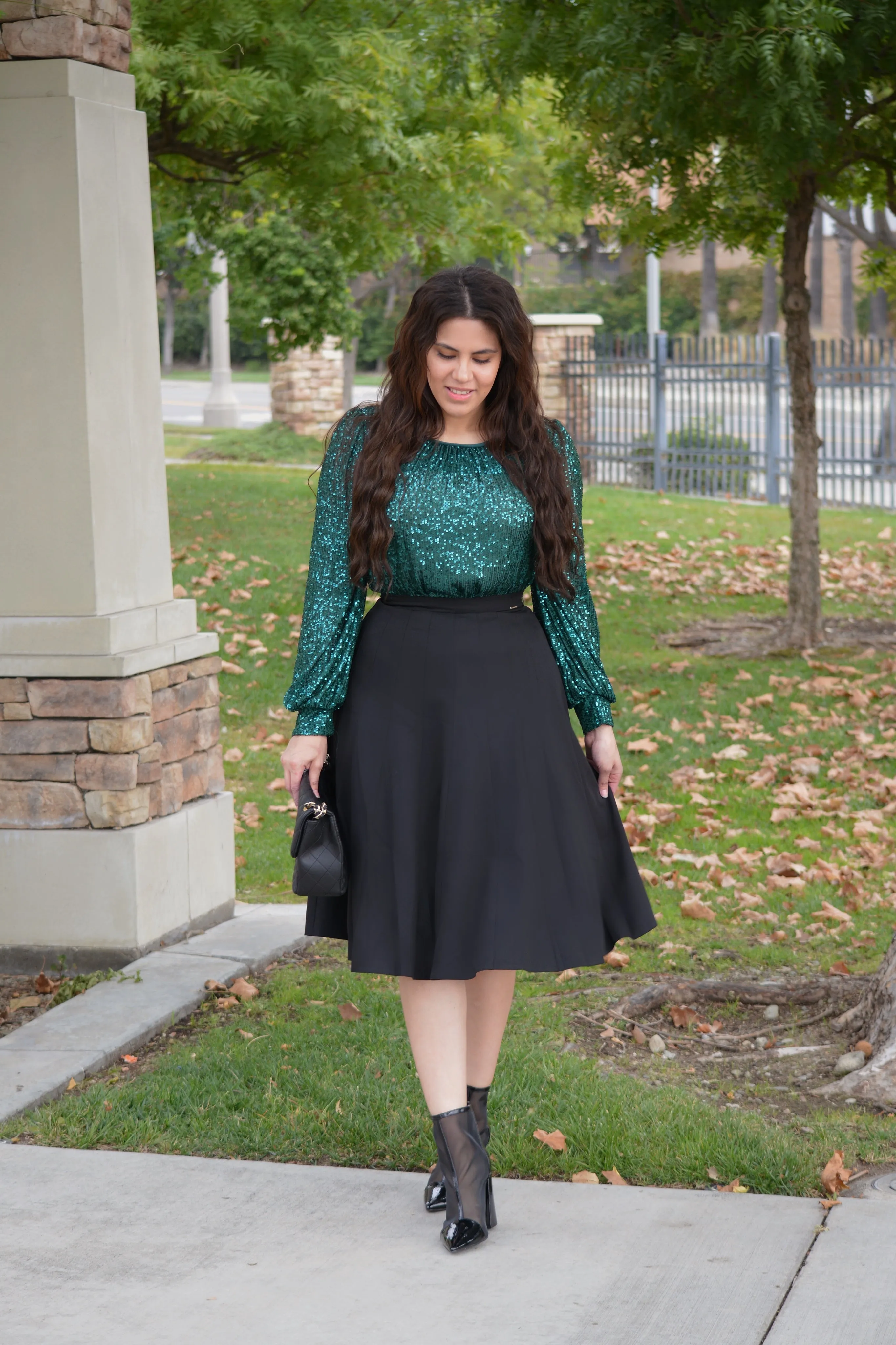 Orla Emerald Green Sequin Top