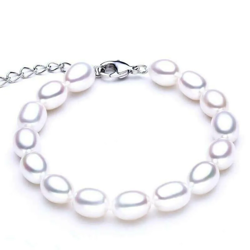 Oval Pearl Bracelet - Hannaca
