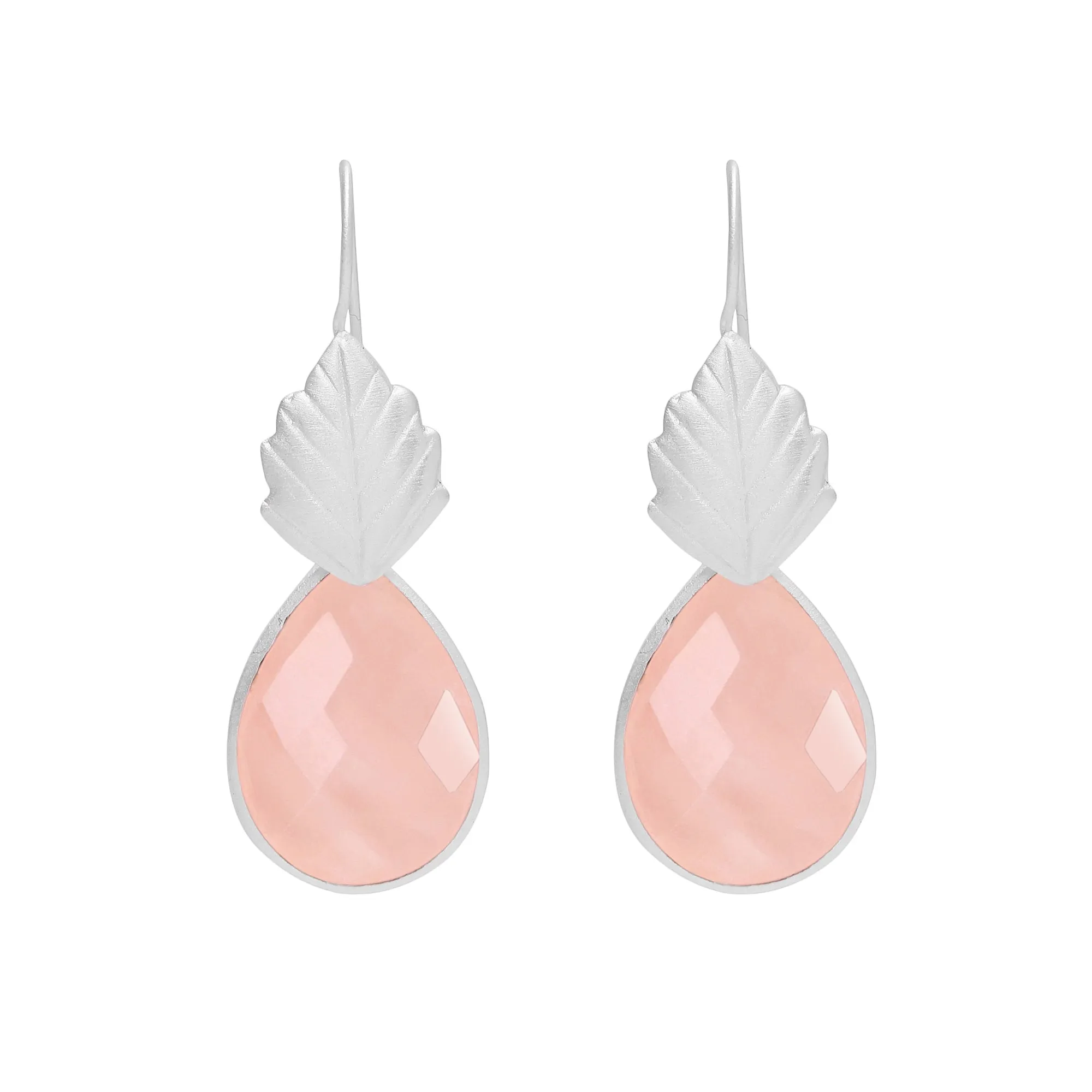 Panna earrings, rose quartz - Wholesale
