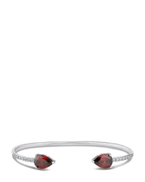 Pear CZ Open Cuff