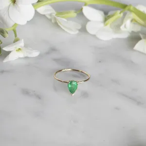 Pear Shaped Emerald Gold Ring