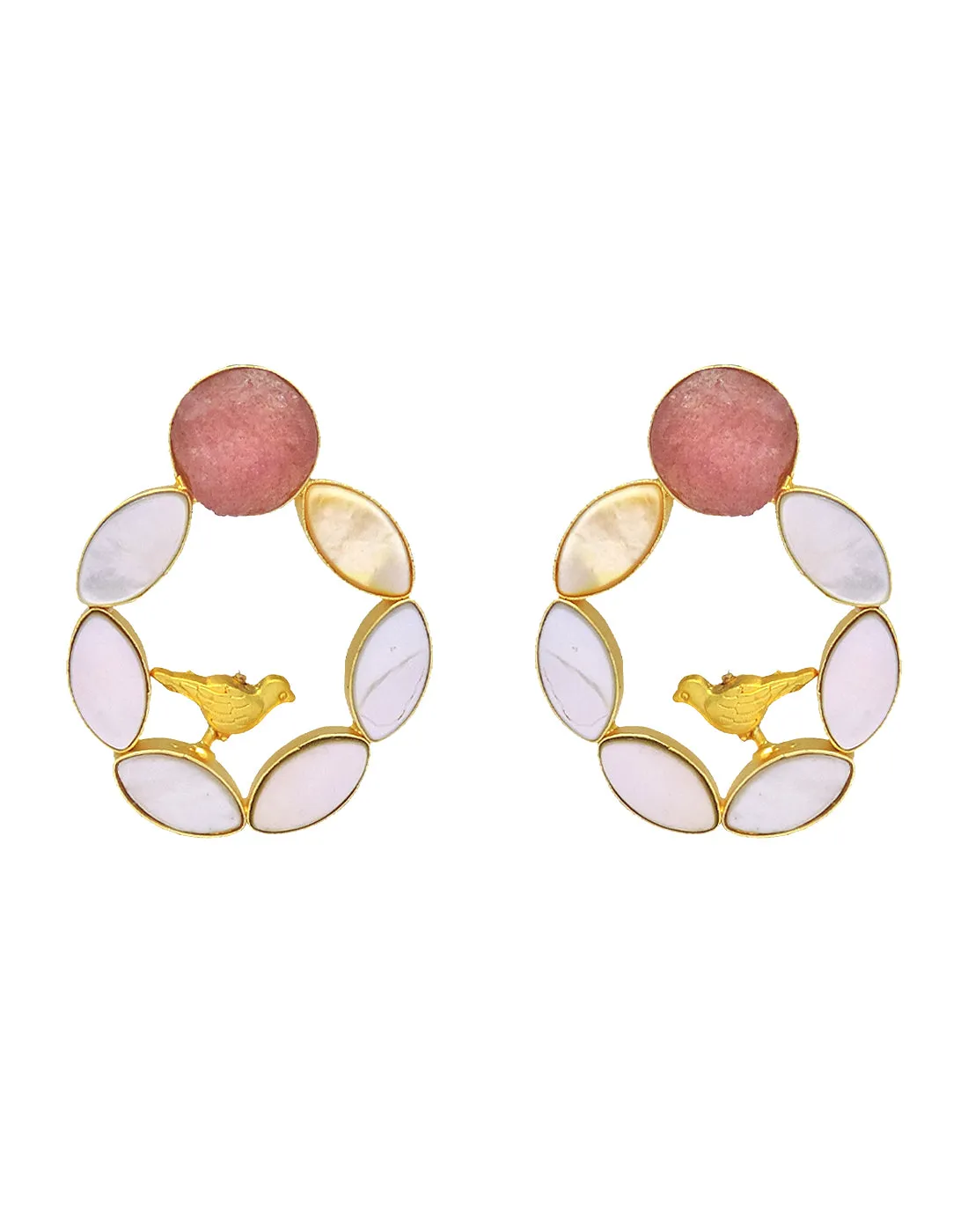 Pearl Cage Earrings (Quartz)